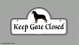 Slideshow Image - Rottweiler Gate Sign